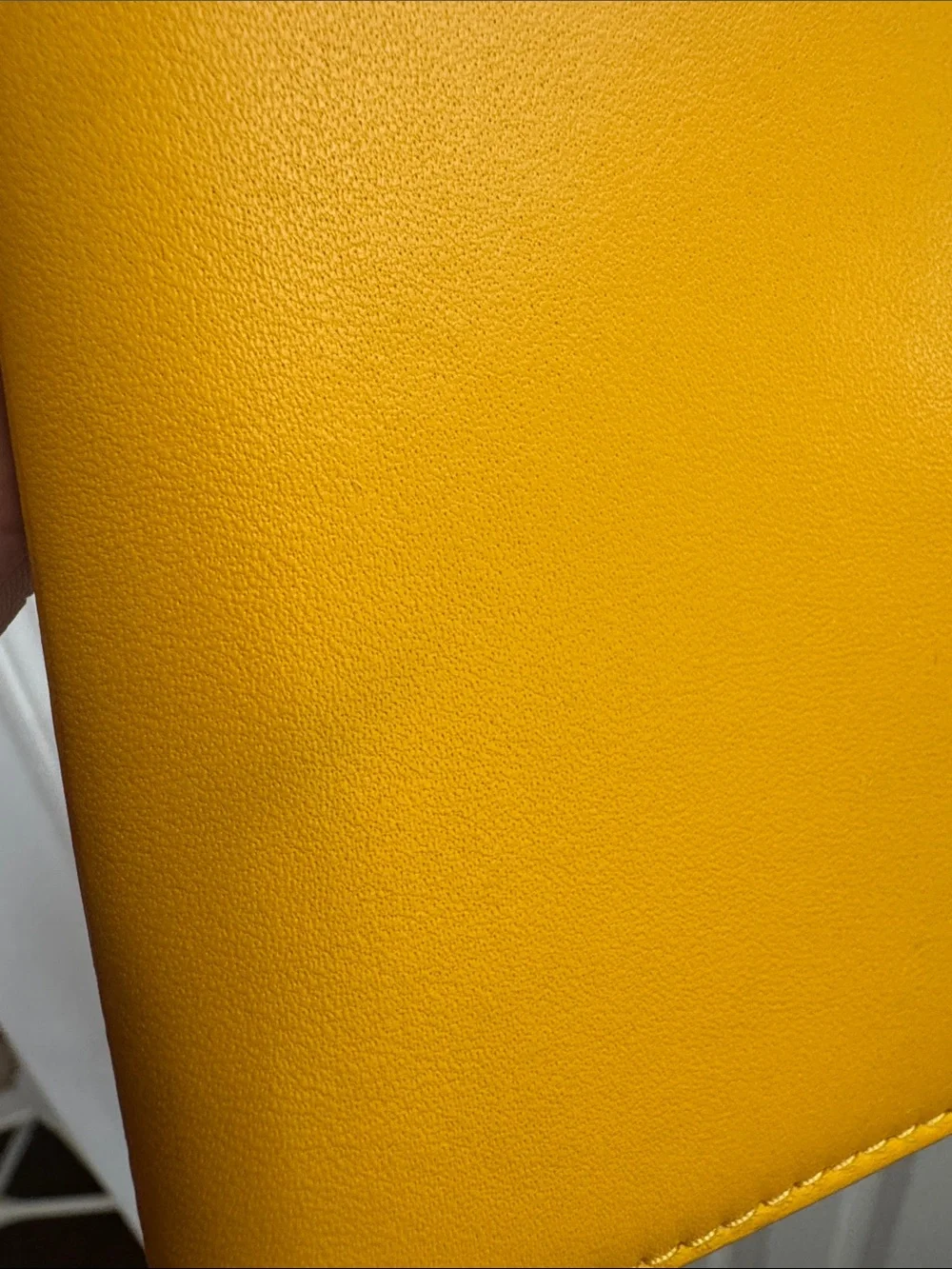 Tory Burch Mustard Yellow Leather Wristlet with Logo